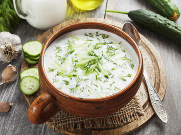 Summer dill soup with cucumber