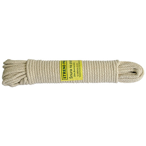 Snura Cloth-Line 20 m/4 mm, Bavlna, biela